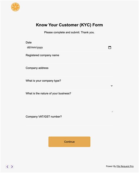 Know Your Customer Form Template