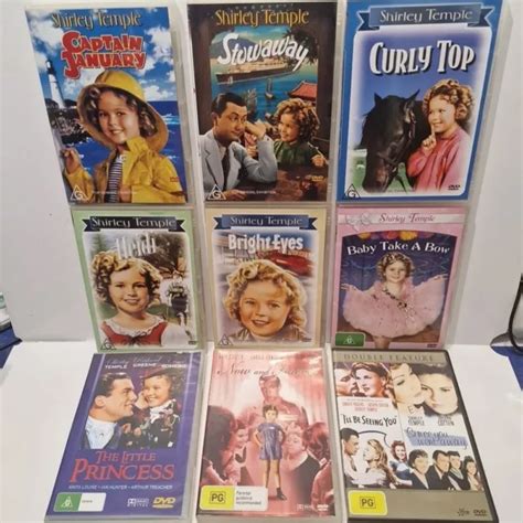 SHIRLEY TEMPLE MOVIES DVD Lot Bundle X9 Region 4 Heidi Bright Eyes