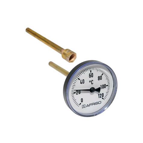 Afriso Bimetall Thermometer mit Tauchhülse 1 2 AG Ø 80mm Länge 150mm 63717