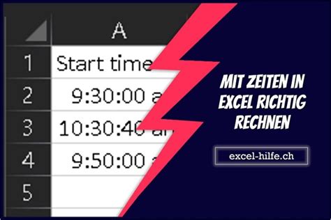 Mit Zeiten In Excel Richtig Rechnen Excel Hilfe Ch