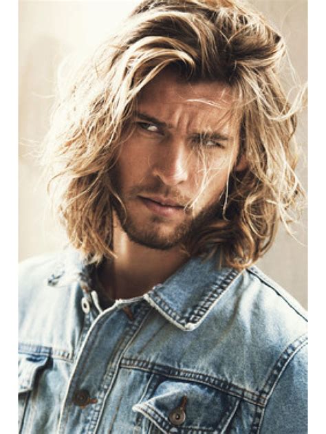 Latest Blonde Mens Wavy Long Hair Wigs Capless New Style Shoulder Length Wigs Capless Wigs