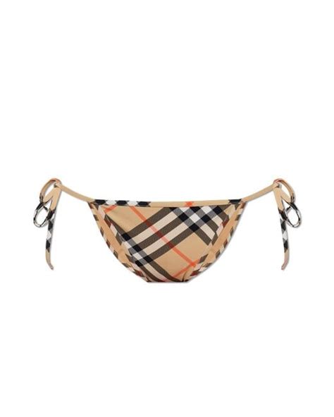 Burberry Tied Bikini Bottoms In Natural Lyst