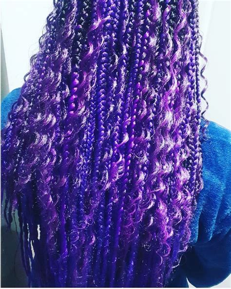 Purple Goddess Braids Purple Box Braids Goddess Braids Bohemian Braids