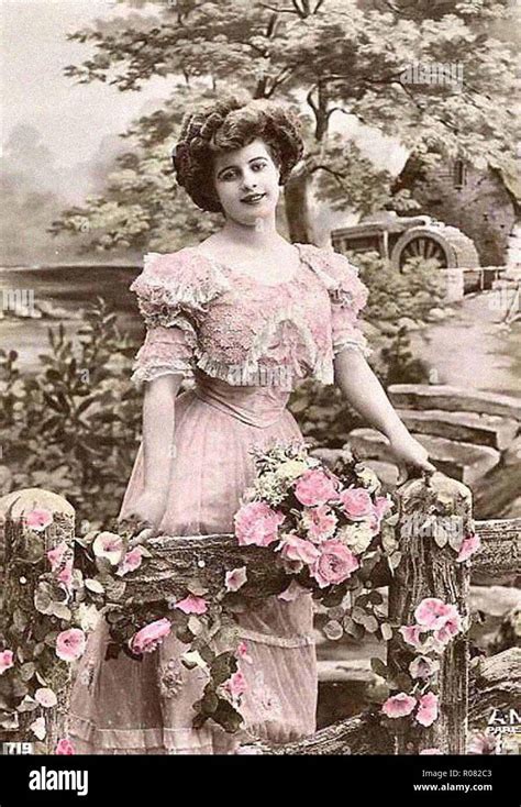 Beautiful Photo Of A Vintage Victorian Lady In Period Costume Dress