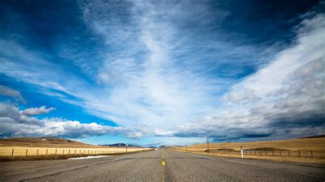 Gray concrete road, highway, road, landscape, clouds HD wallpaper | Wallpaper Flare