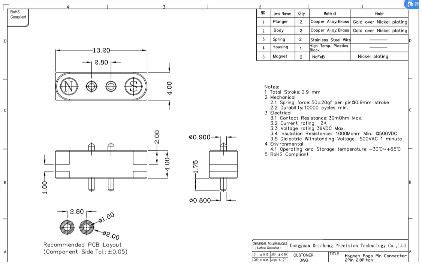 China Magnets Spring Pre Loaded 2A Current Pitch 2 8 Mm Magnetic