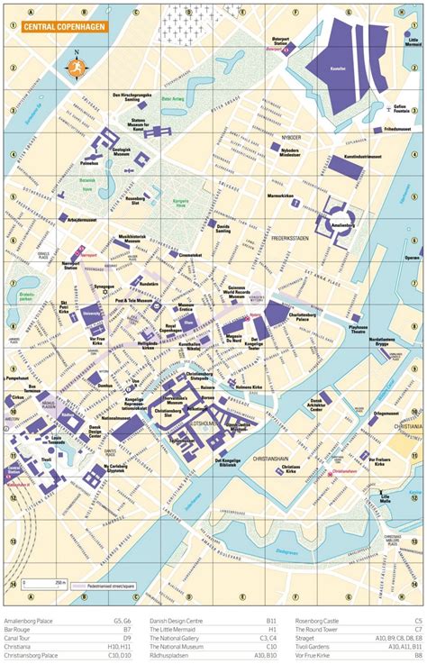 Tourist map of Copenhagen city centre - Ontheworldmap.com