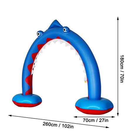 Other Outdoors Inflatable Arch Sprinkler Shark Shape Kids Fun Water