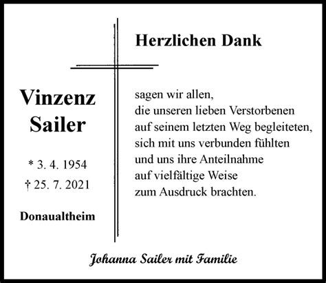 Traueranzeigen von Vinzenz Sailer Allgäuer Zeitung