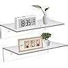 Sezanrpt 12 Inches Clear Small Wall Shelves Acrylic Bathroom Shelves