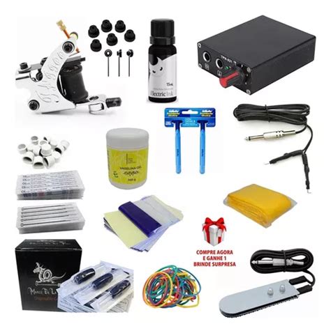 Kit Tatuagem Tattoo Profissional Master Completo Brinde