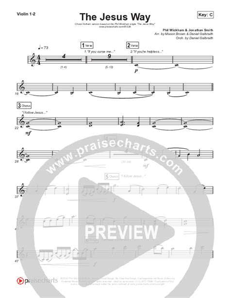 The Jesus Way Choral Anthem Satb Violin Sheet Music Pdf Phil Wickham Arr Mason Brown