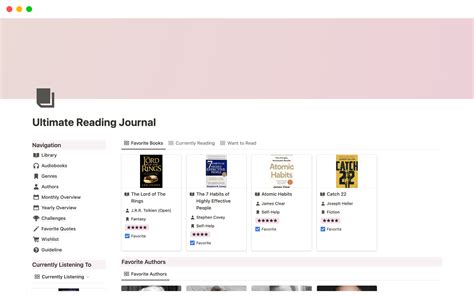 Ultimate Reading Journal Tracker Notion Template