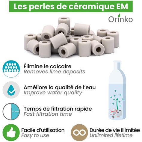 Perles De Céramique Grises EM X50 Réduit le calcaire Purifie l eau