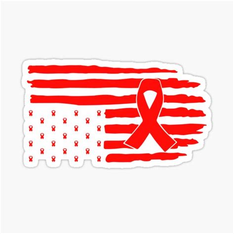 Hope Red Ribbon Awareness Sticker For Sale By Namashop Redbubble