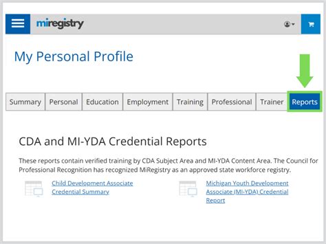 Cda And Mi Yda Credential Reports Miregistry