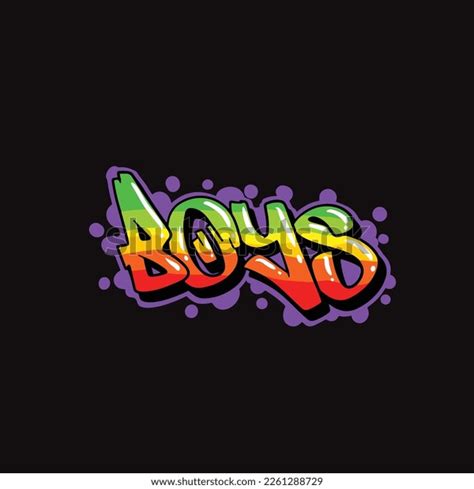 Boys Graffiti Font Word Street Art Stock Vector (Royalty Free ...