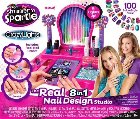 Cra Z Art Shimmer And Sparkle Crazy Lights Super Nail Salon Kit Top Toys