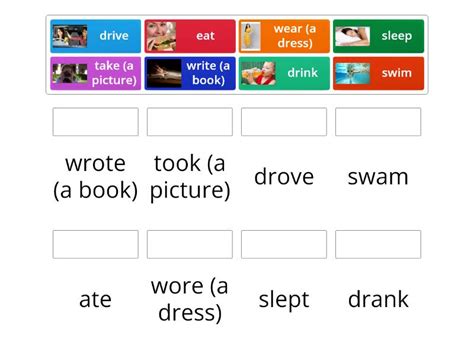 Irregular Verbs Past Simple Tense Une Las Parejas