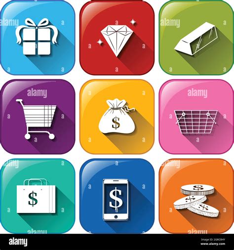 Icons Showing The Different Values Of Money Stock Vector Image And Art