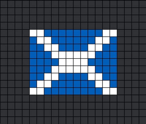 A Pixel Art Template Of The Scottish Flag 8 Bit Perler Beads Pixel