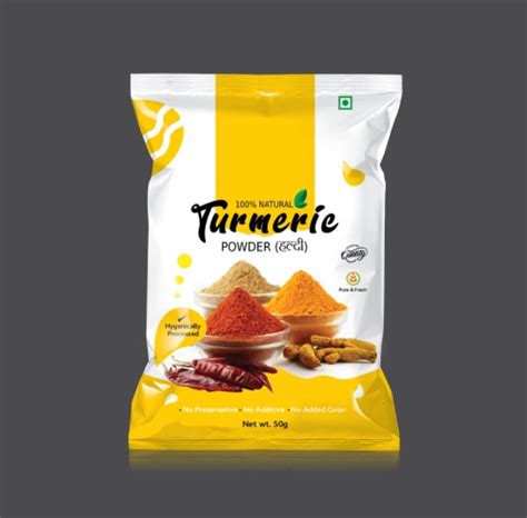 Haldi Powder Packaging Pouches 50g At Rs 250 Kg Gill Ludhiana ID