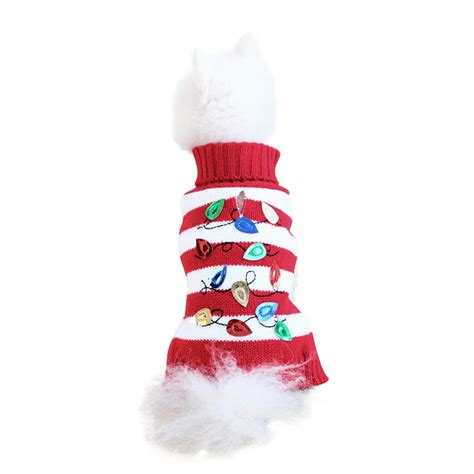 Christmas Pet Sweater Dog Sweaters Cold Weather Outfit for Small Medium ...