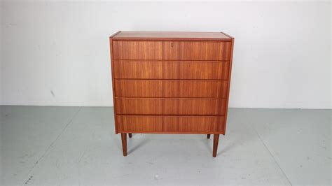 Mid Century Modern Danish Chest Of Drawers Tallboy In Teak Denmark