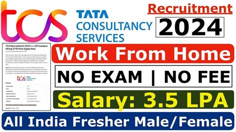 Tcs Recruitment Hiring Freshers For Work From Home Jobs And Off