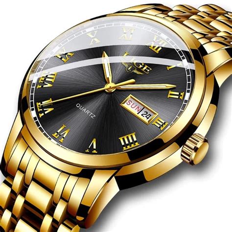 Awesome Waterproof Gold Stainless Steel Watch Watches For Men