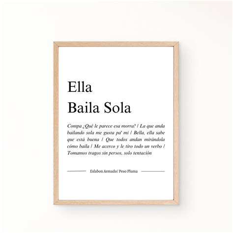 Peso Pluma Lyric Poster Peso Pluma Ella Baila Sola Poster Peso - Etsy