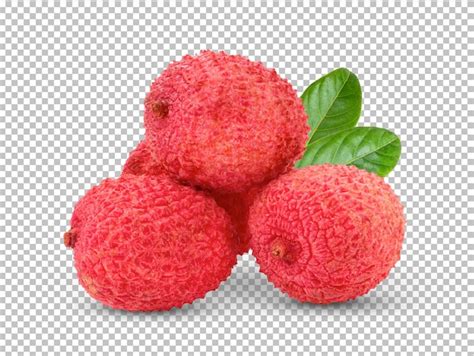 Premium PSD Lychee With Leaves Isolated On Alpha Layer