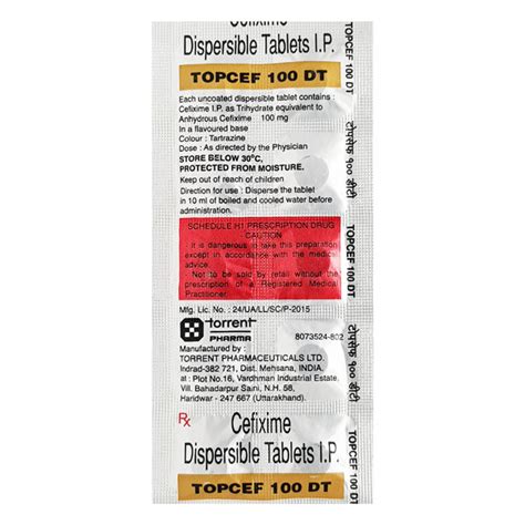 Topcef Dt Mg Tablet S Price Uses Side Effects Netmeds