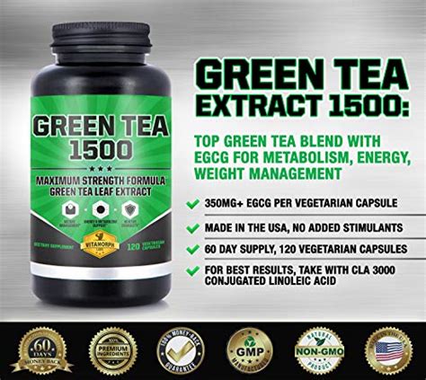 Green Tea 1500 Egcg Green Tea Extract Supplement Maximum Strength