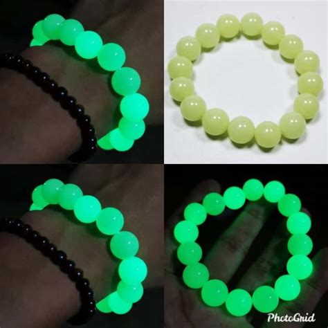 Natural Batu Gelang Green Posfor Glow In The Dark Menyala Dalam Gelap