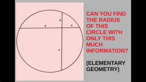 HOW TO FIND THE RADIUS WITH ONLY INFORMATION ABOUT CHORDS ELEMENTARY