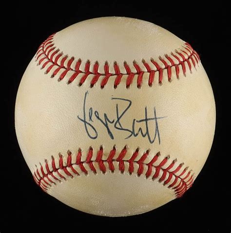 George Brett Signed Oal Baseball With Display Case With Royals Wood