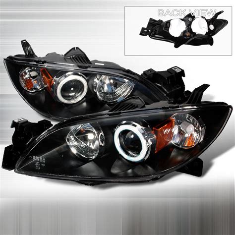 Mazda Black Projector Headlights W Halo Projector