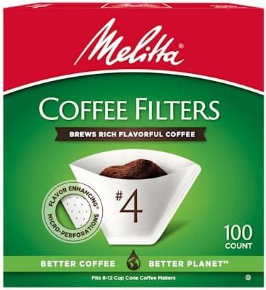 Amazon Melitta 4 Cone Coffee Filters White 100 Count Pack Of 6