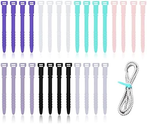 Amazon 28pcs Reusable Wire Ties 4 5inch Silicone Cable Ties