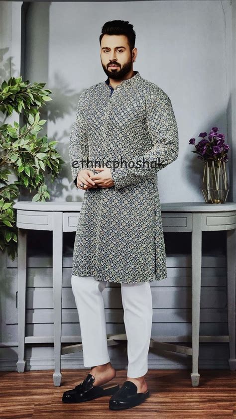 Indian Designer Kurta Pajama For Men Kurta Pajama Etsy Mens Kurta