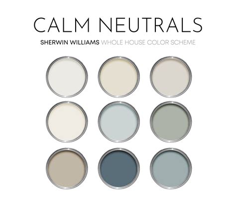 Calm Neutrals Sherwin Williams Paint Palette Modern Neutral Calm