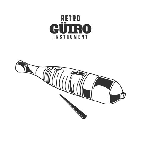 Retro Guiro Instrument Vector Illustration Mexican Music Instrument