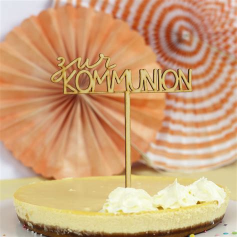 Cake Topper Holz Kommunion Klassisch Stick Und Style