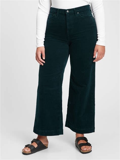 High Rise Wide Leg Corduroy Pants With Washwell Gap Factory