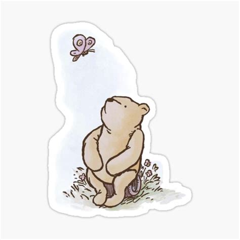 Winnie The Pooh Butterfly Sticker For Sale By PeggyMcGee Redbubble