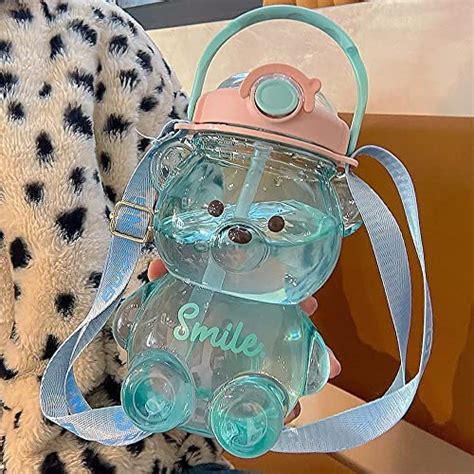 Amazon Jqwsve Kawaii Bear Straw Bottle Kawaii Water Bottles Cute