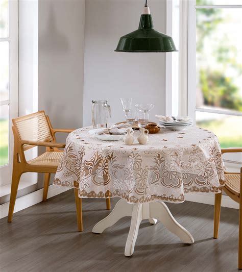 Toalha De Mesa Redonda 1 60m Renda Floral Ofertas