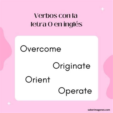 Palabras En Inglés Con La Letra O Sustantivos Adjetivos Verbos Y