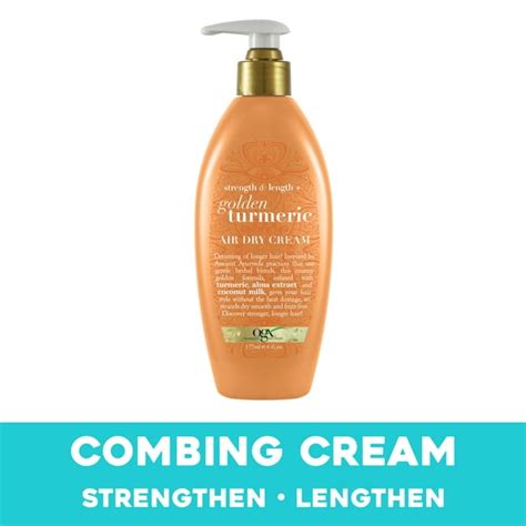 Ogx Strength And Length Golden Turmeric Anti Frizz Air Dry Hair Cream With Coconut Milk To